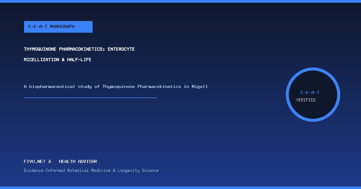 Thymoquinone Pharmacokinetics: Enterocyte Micellization & Half-Life