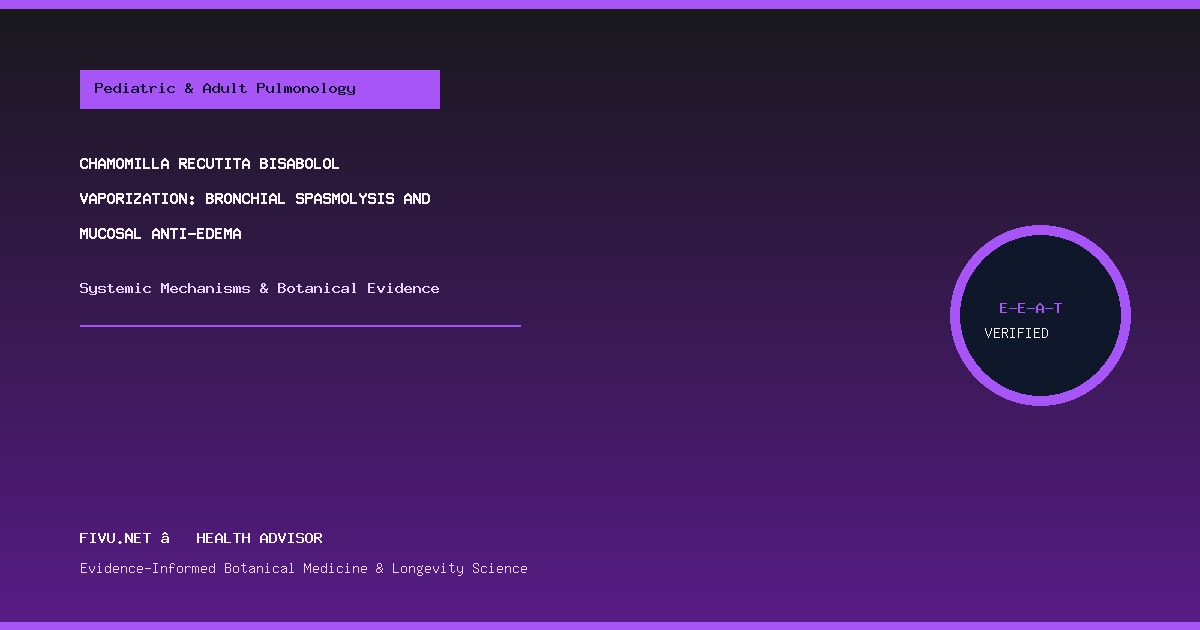Chamomilla recutita Bisabolol Vaporization: Bronchial Spasmolysis and Mucosal Anti-Edema