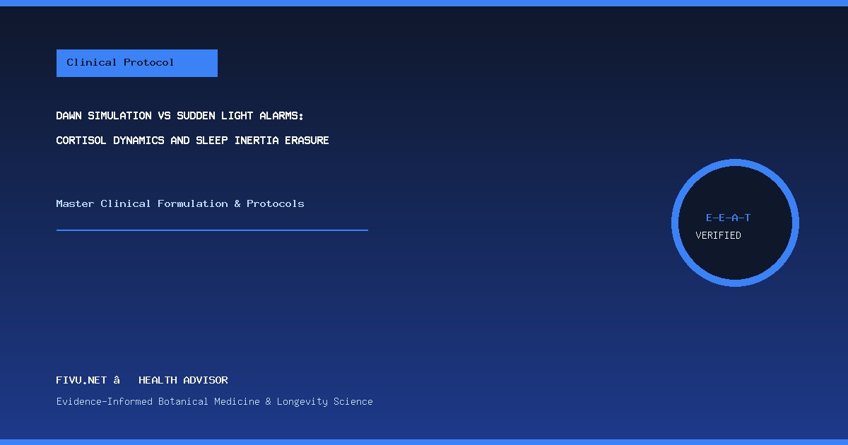 Dawn Simulation vs Sudden Light Alarms: Cortisol Dynamics and Sleep Inertia Erasure - Practical Protocol Matrix
