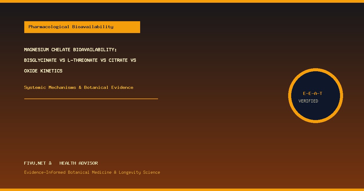 Magnesium Chelate Bioavailability: Bisglycinate vs L-Threonate vs Citrate vs Oxide Kinetics