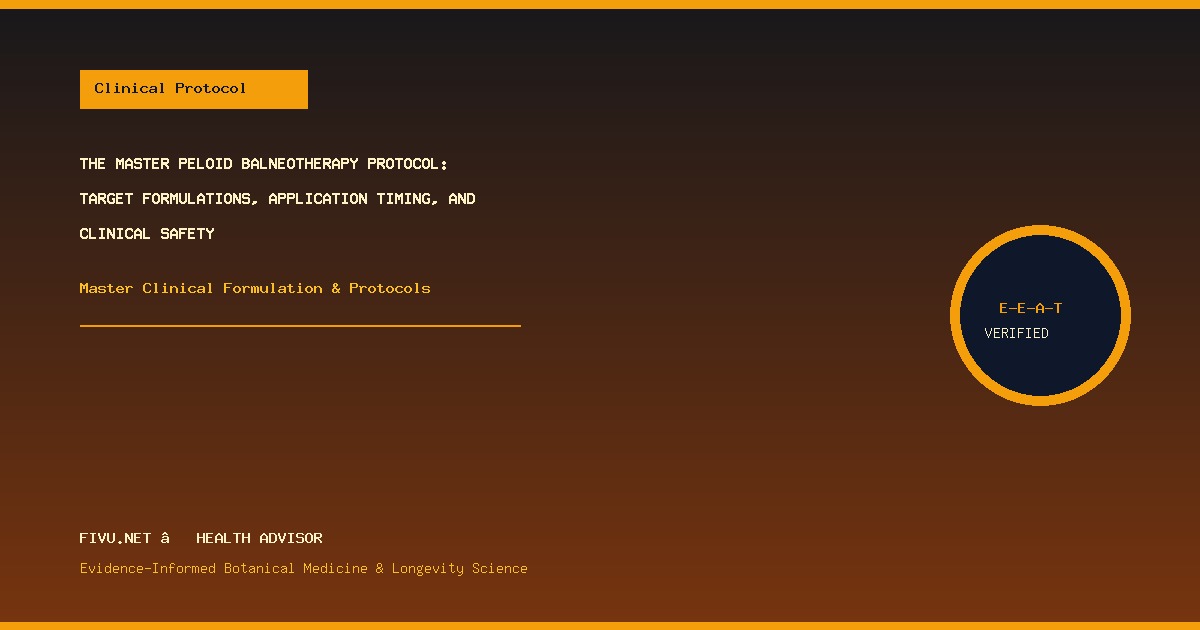 The Master Peloid Balneotherapy Protocol: Target Formulations, Application Timing, and Clinical Safety - Practical Protocol Matrix