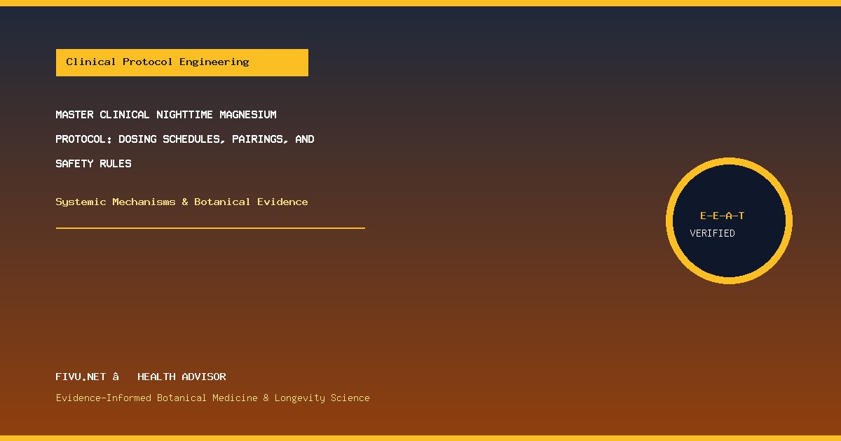 Master Clinical Nighttime Magnesium Protocol: Dosing Schedules, Pairings, and Safety Rules