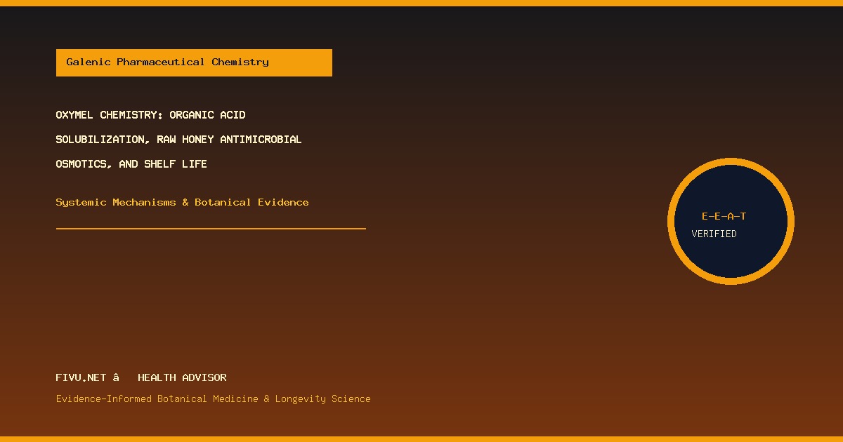 Oxymel Chemistry: Organic Acid Solubilization, Raw Honey Antimicrobial Osmotics, and Shelf Life